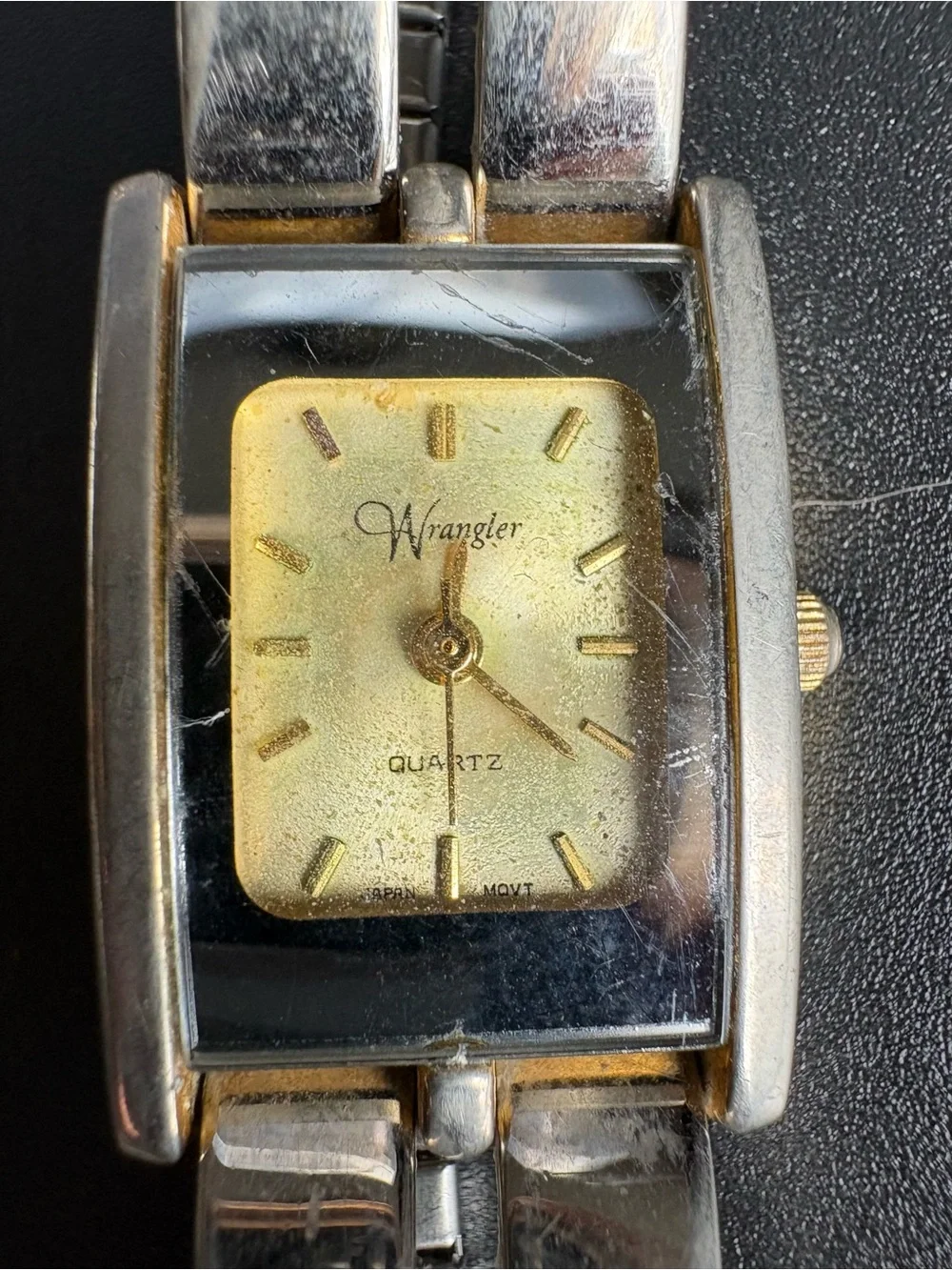 Wrangler Two-Tone Silver and Gold Rectangular Women’s Bracelet Watch